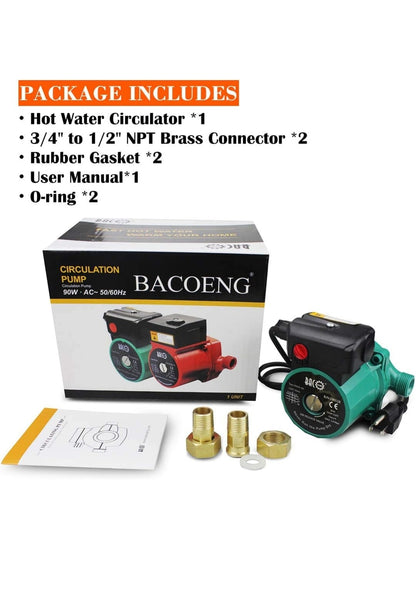 NPT 3/4" Hot Water Circulation Pump 105W Domestic Recirculating Pump