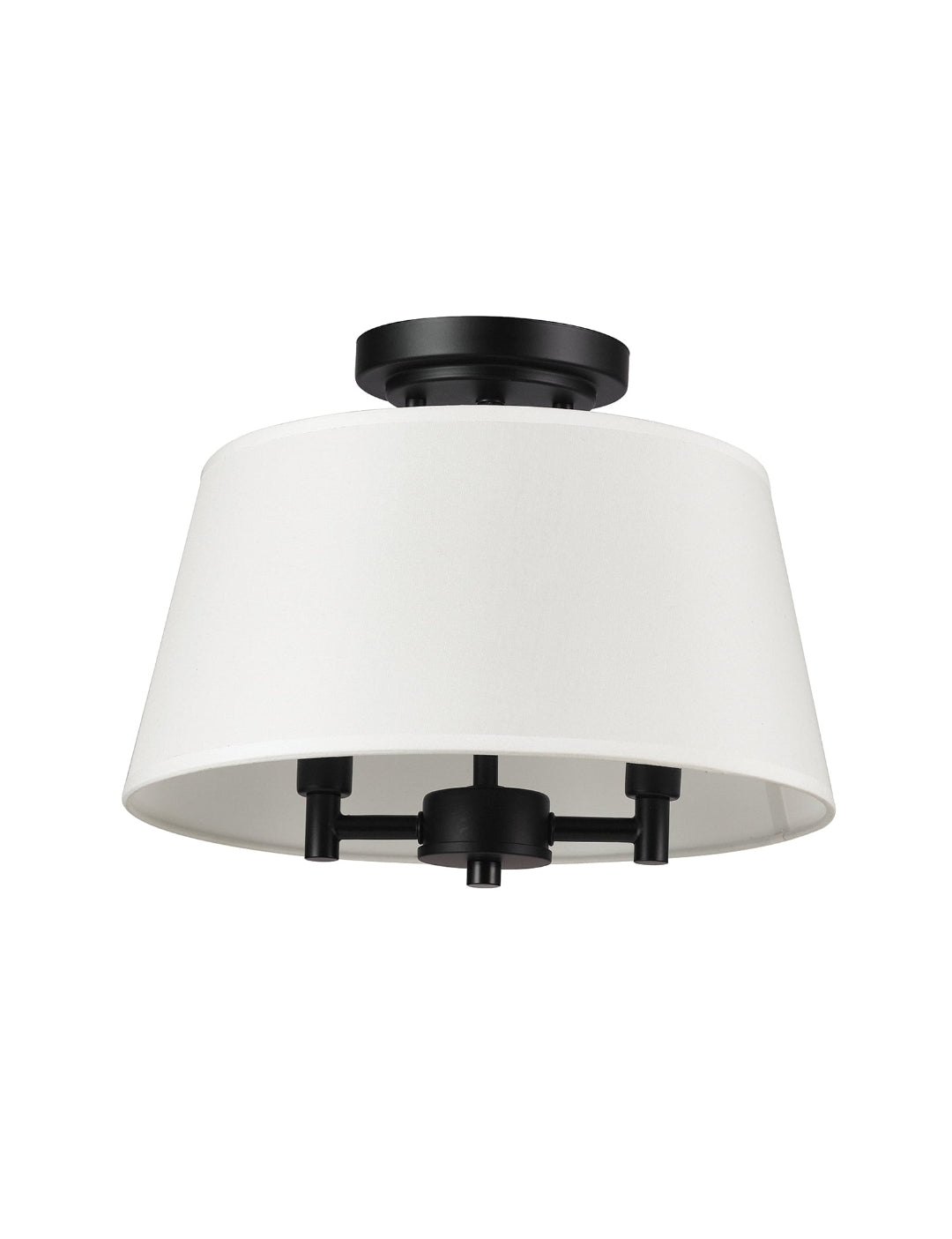 Better Homes & Gardens 2 Lights Flush Mount Light ,Fabric Shade,Matte Black Finish, Bulb Included