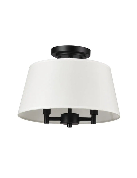 matte black flush mount light - Elegant Home Illumination showcasing a modern design with a white shade.