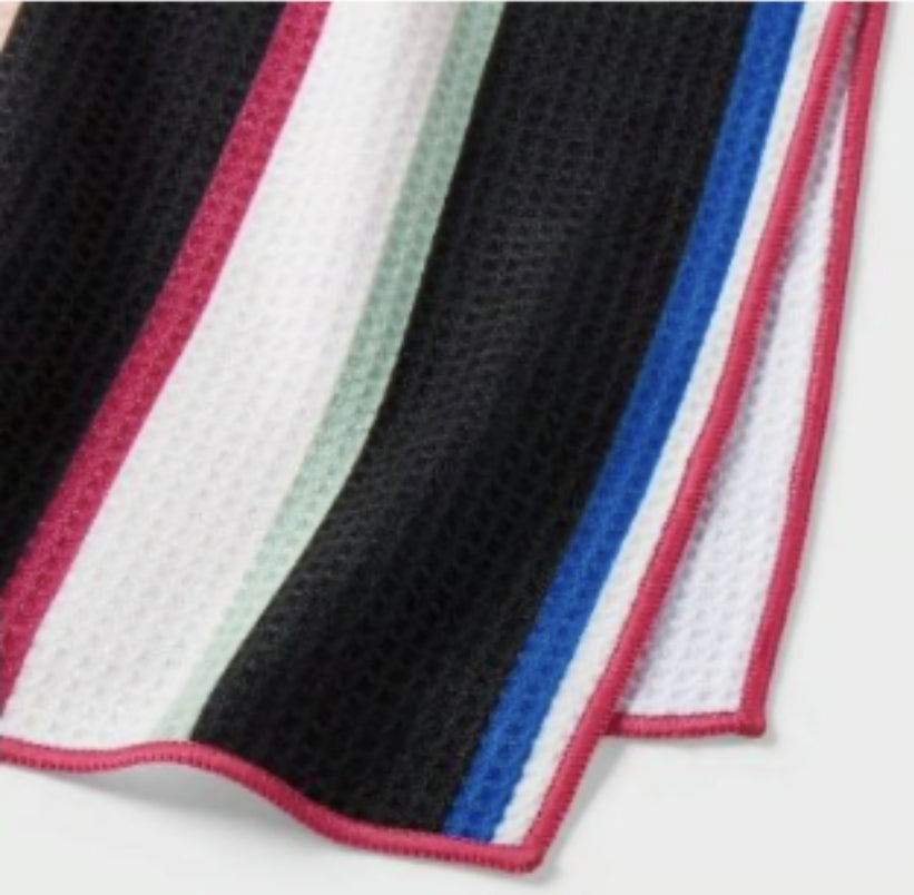 Room Essentials Waffle Bold Striped Hand Towel Multicolor 16”x26” - New Home The Bargains Basement