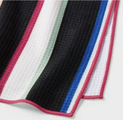 Room Essentials Waffle Bold Striped Hand Towel Multicolor 16”x26” - New Home The Bargains Basement