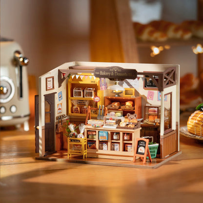 Rolife Becka's Baking House DIY Miniature Dollhouse – 3D Wooden Craft Kit - The Bargains BasementRolife Becka's Baking House DIY Miniature Dollhouse – 3D Wooden Craft Kit