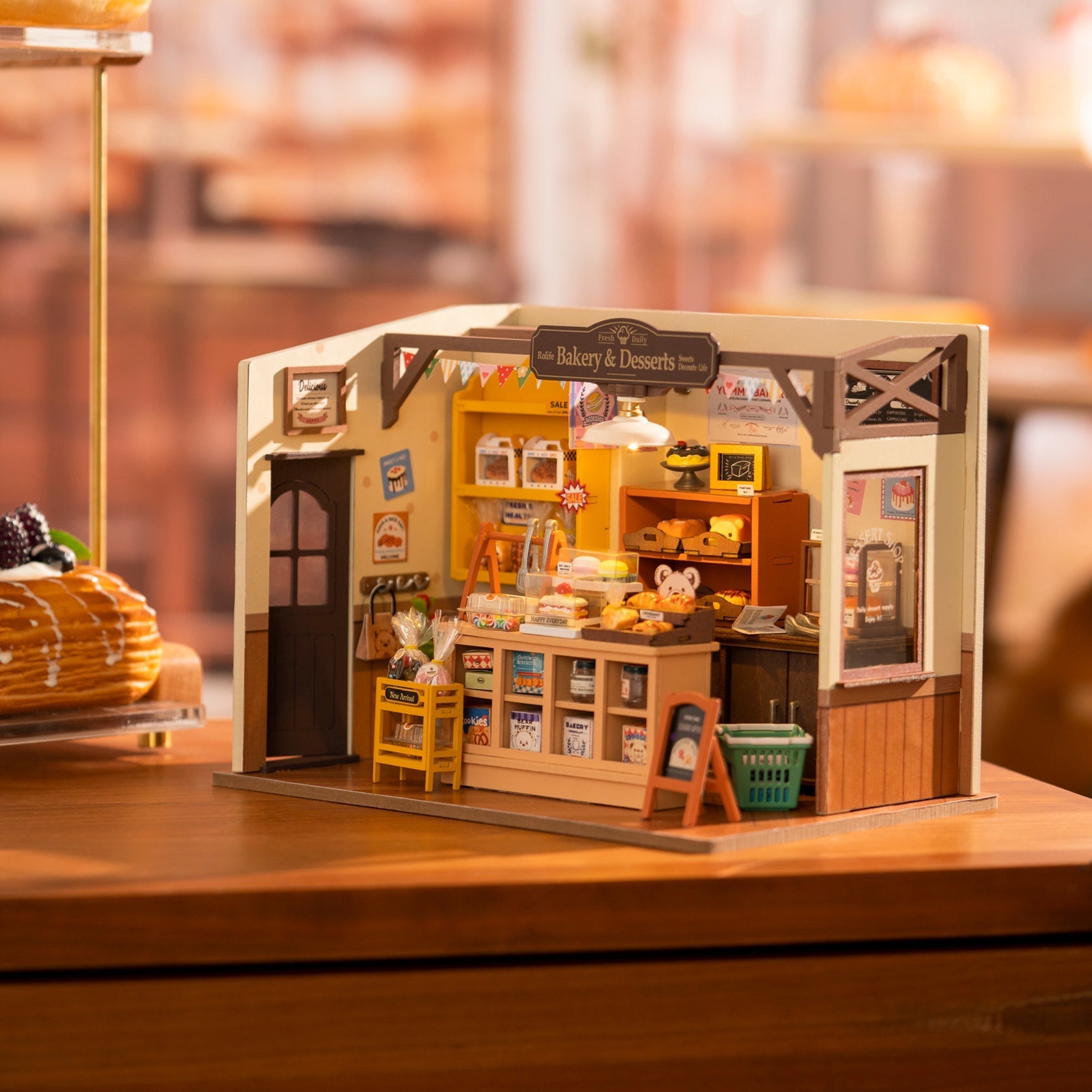 Rolife Becka's Baking House DIY Miniature Dollhouse – 3D Wooden Craft Kit - The Bargains BasementRolife Becka's Baking House DIY Miniature Dollhouse – 3D Wooden Craft Kit