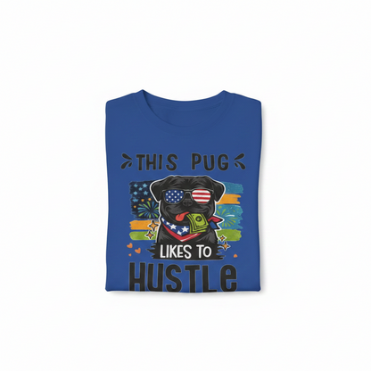 Royal Blue Pug Hustle T-Shirt