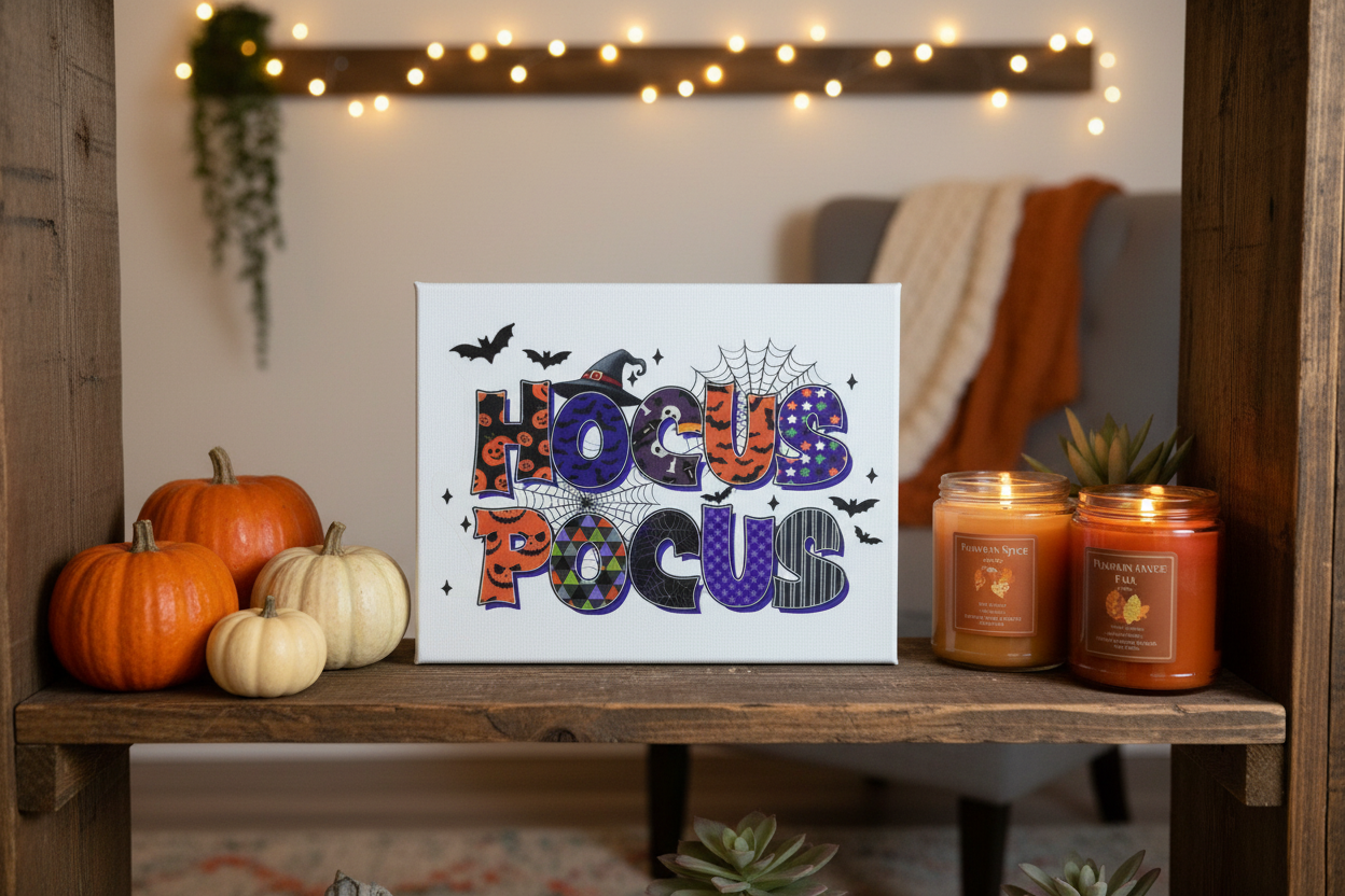 Rustic Shelf with Pumpkins