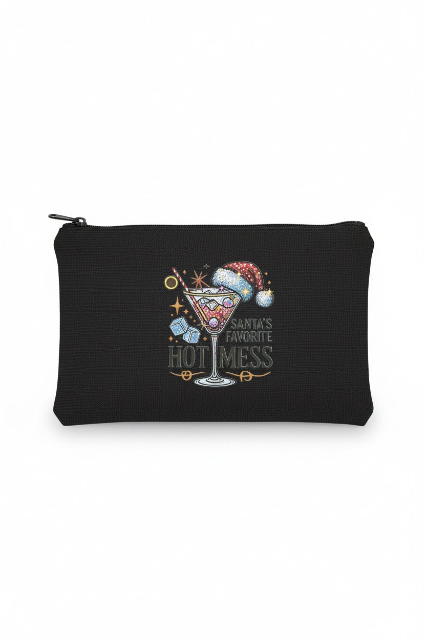 Santa's Favorite Hot Mess Canvas Zipper Pouch - The Bargains BasementSanta's Favorite Hot Mess Canvas Zipper Pouch