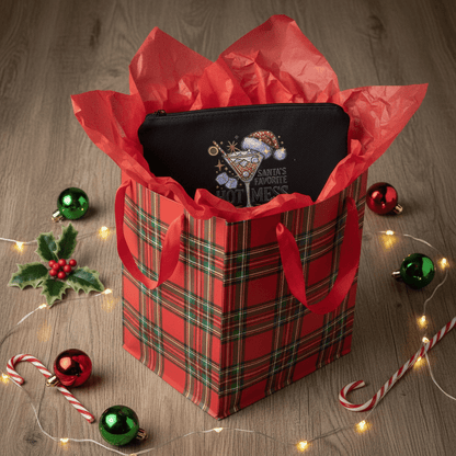 Santa's Favorite Hot Mess Canvas Zipper Pouch - The Bargains BasementSanta's Favorite Hot Mess Canvas Zipper Pouch