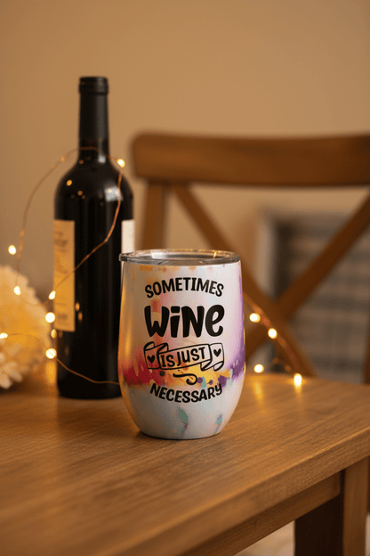 Sometimes Wine Is Just Necessary — Handmade 12 oz Tumbler - The Bargains BasementSometimes Wine Is Just Necessary — Handmade 12 oz Tumbler