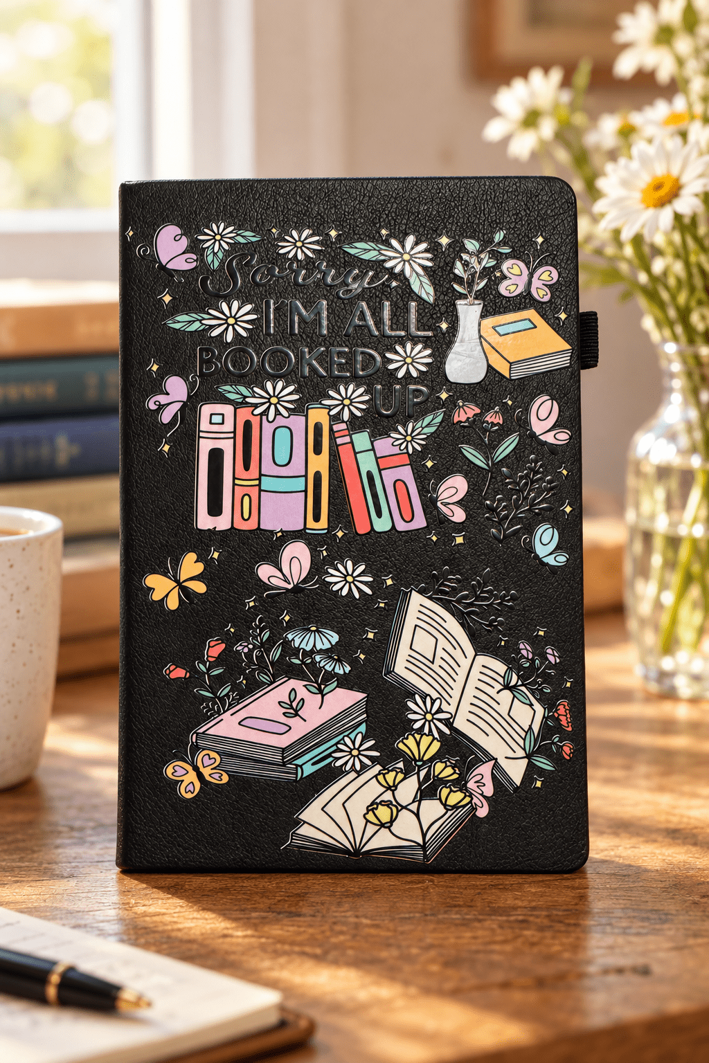 Sorry I'm All Booked Up 5x7 Leather Journal with Pen Loop - The Bargains BasementSorry I'm All Booked Up 5x7 Leather Journal with Pen Loop