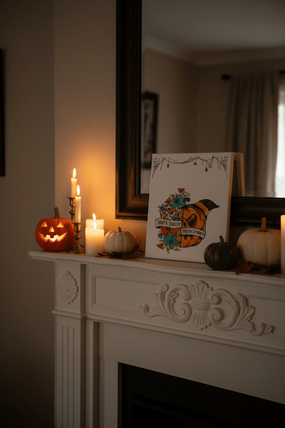 Sorta Sweet Sorta Spooky – Handmade 8x10 Halloween Canvas Sign - The Bargains BasementSorta Sweet Sorta Spooky – Handmade 8x10 Halloween Canvas Sign