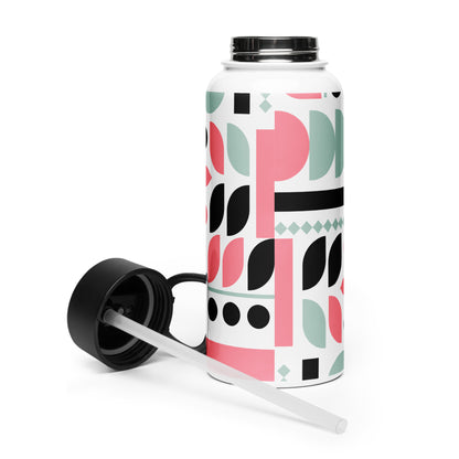 Colorful Stainless steel water bottle with a straw lid
