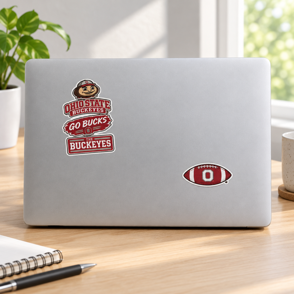 Stickers applied to a laptop