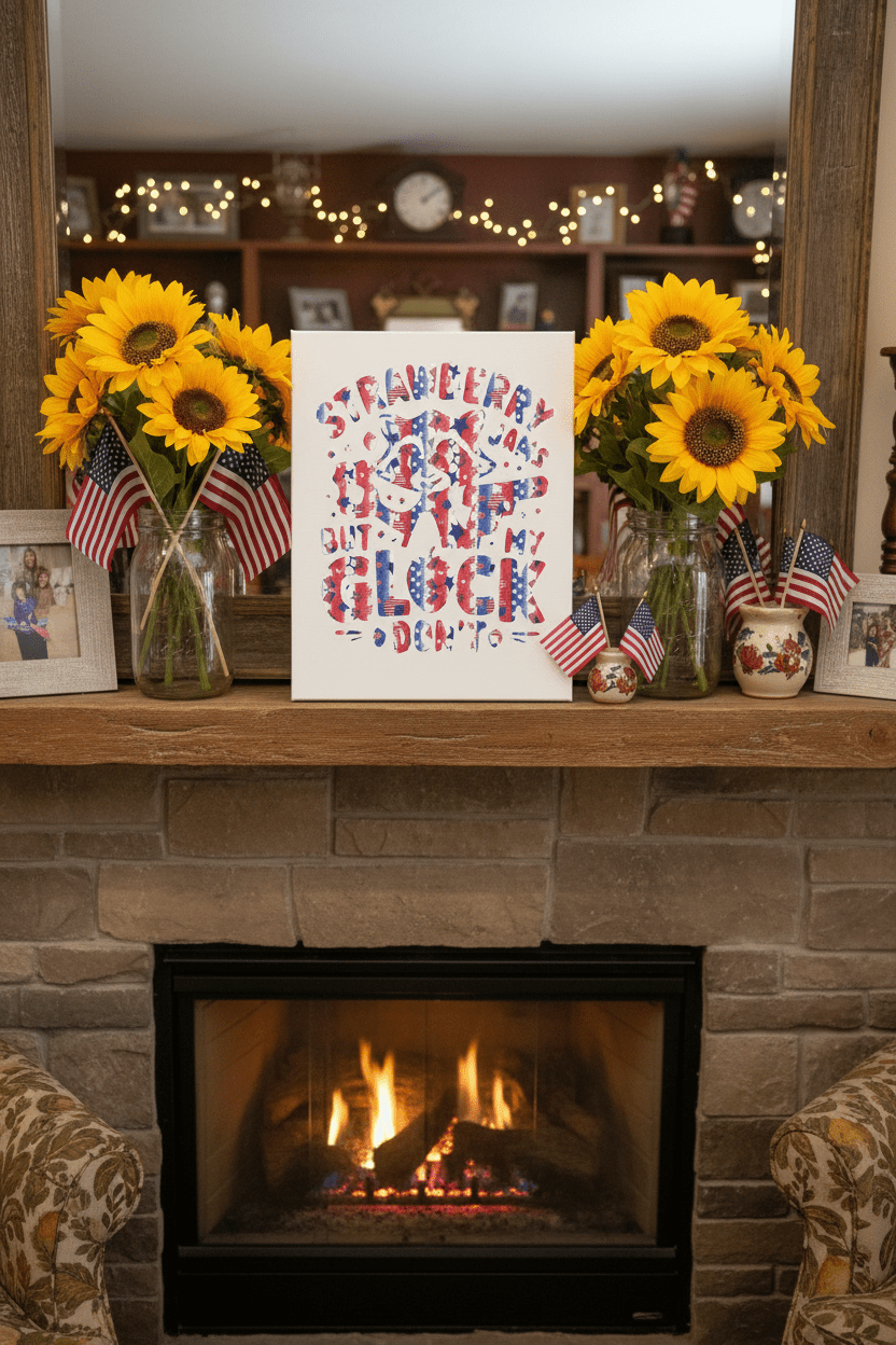 Strawberry Jams But My Glock Don't – 11x14 Patriotic Canvas Sign- handmade - The Bargains BasementStrawberry Jams But My Glock Don't – 11x14 Patriotic Canvas Sign- handmade