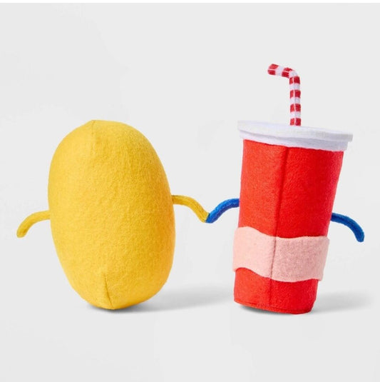 Sun Squad Felt Duo Figural Hotdog and Soda Indoor Polyester Figurines - The Bargains BasementSun Squad Felt Duo Figural Hotdog and Soda Indoor Polyester Figurines