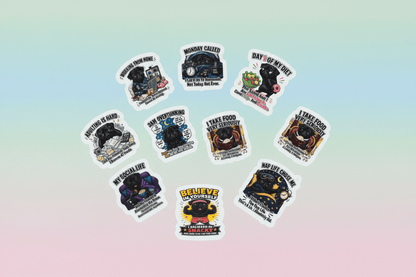 Sunny Boy Sticker Sheet – Black Pug Humor Series - The Bargains BasementSunny Boy Sticker Sheet – Black Pug Humor Series