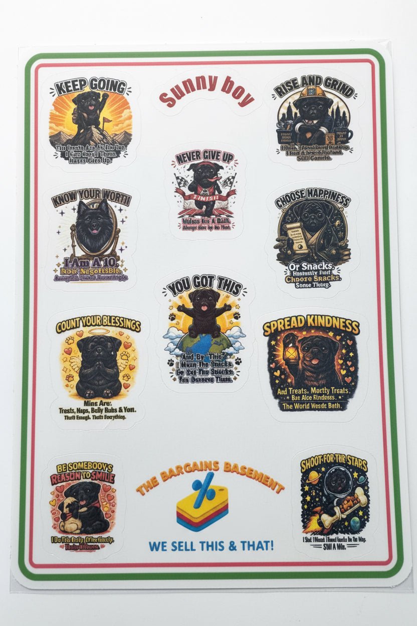 Sunny Boy Vinyl Sticker Sheet - The Bargains BasementSunny Boy Vinyl Sticker Sheet
