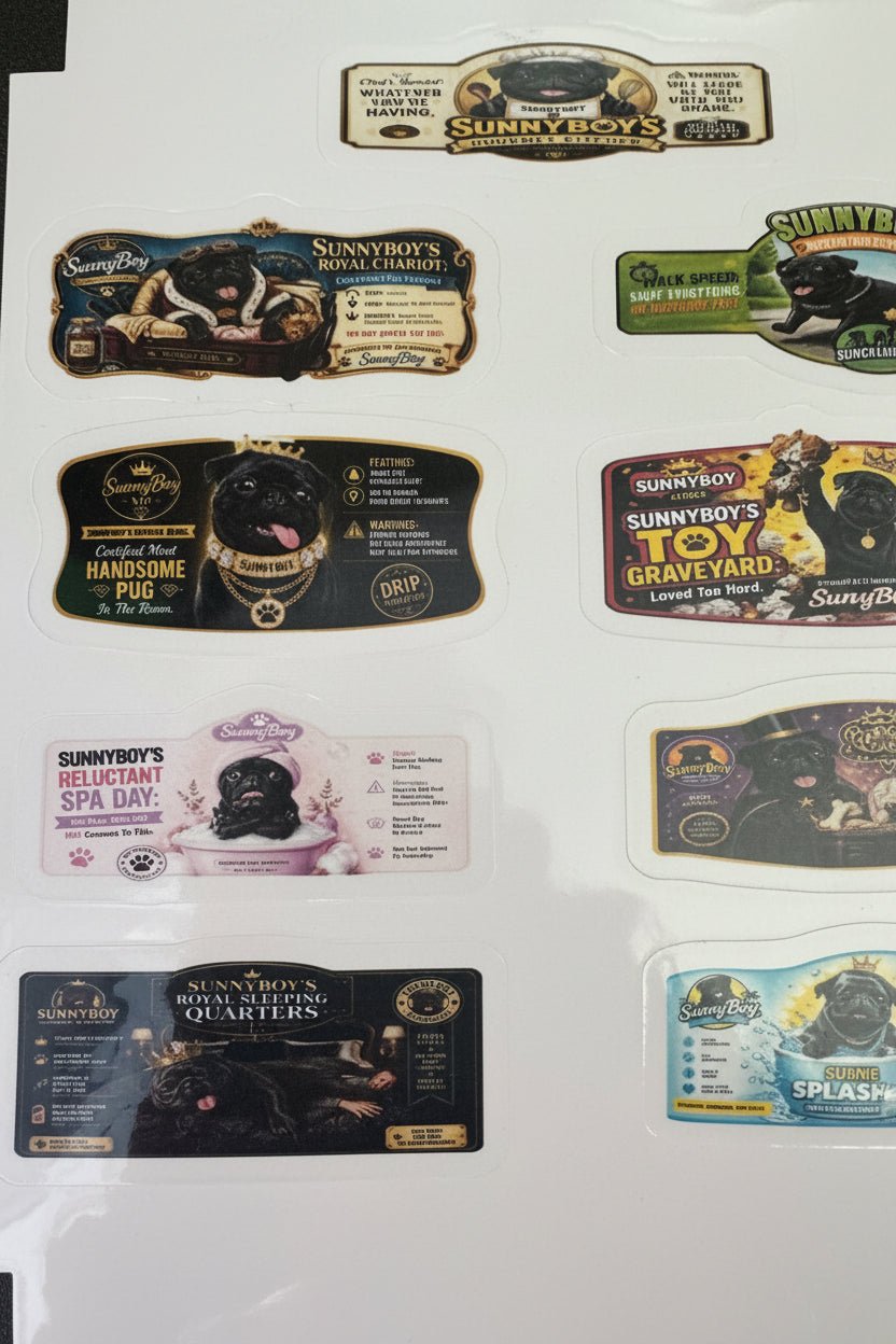 SunnyBoy Memorial Dog Sticker Sheet for dog items! - The Bargains BasementSunnyBoy Memorial Dog Sticker Sheet for dog items!