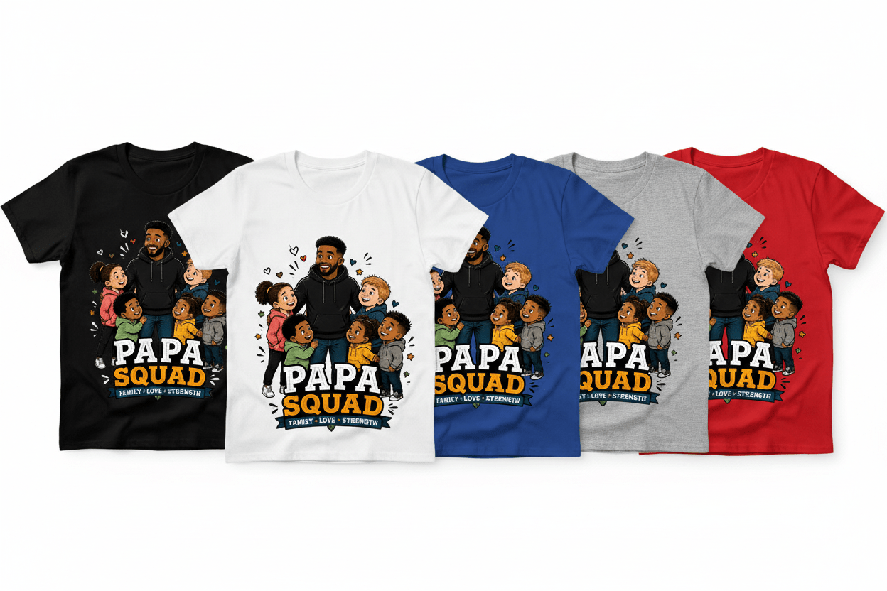 The Papa Squad Tshirt-handmade - The Bargains BasementThe Papa Squad Tshirt-handmade