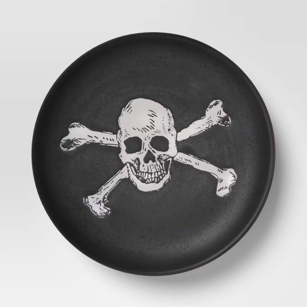 The Threshold 6" Halloween Stoneware Skull Appetizer Plate - The Bargains BasementThe Threshold 6" Halloween Stoneware Skull Appetizer Plate