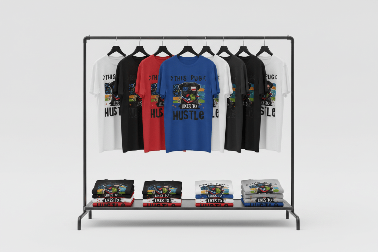 This Pug Likes To Hustle T-Shirt - The Bargains BasementThis Pug Likes To Hustle T-Shirt