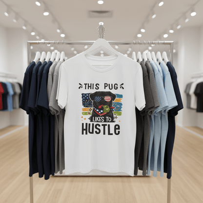 This Pug Likes To Hustle T-Shirt - The Bargains BasementThis Pug Likes To Hustle T-Shirt