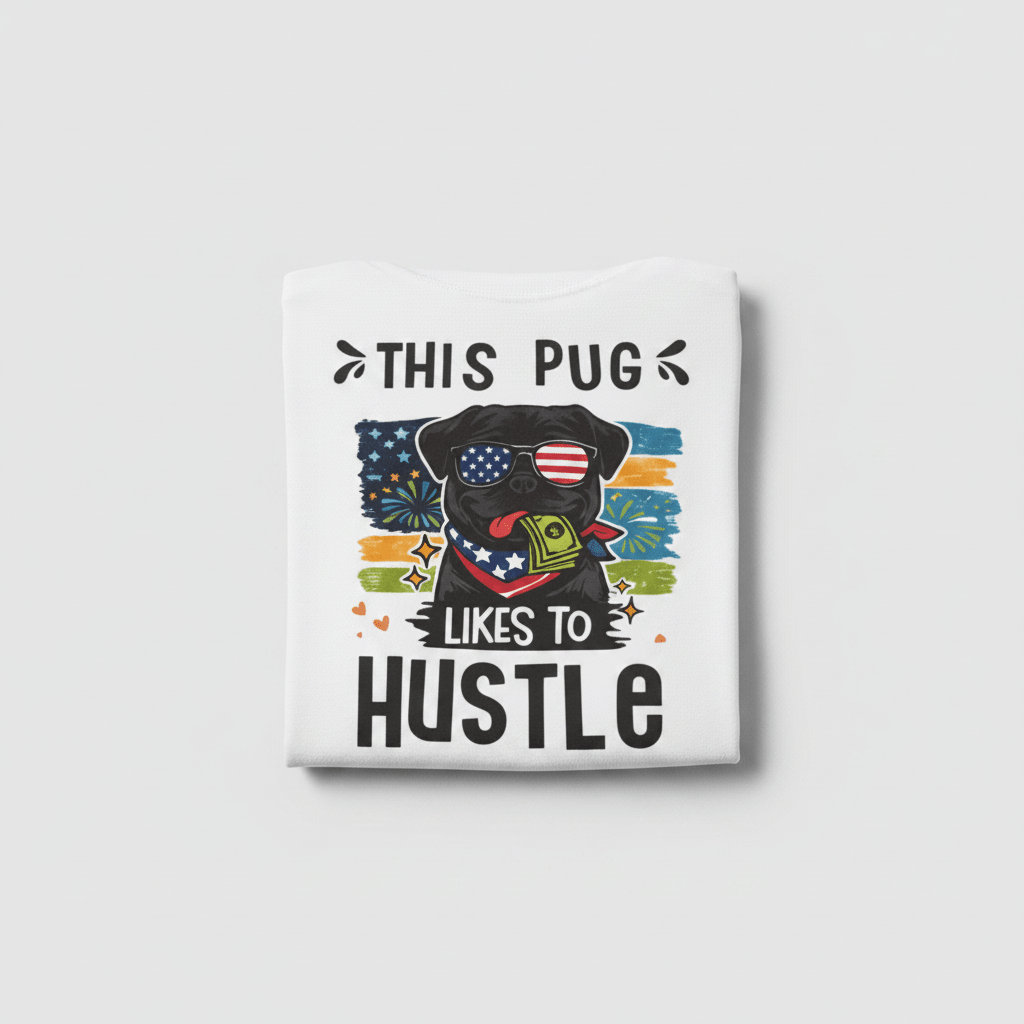 This Pug Likes To Hustle T-Shirt - The Bargains BasementThis Pug Likes To Hustle T-Shirt