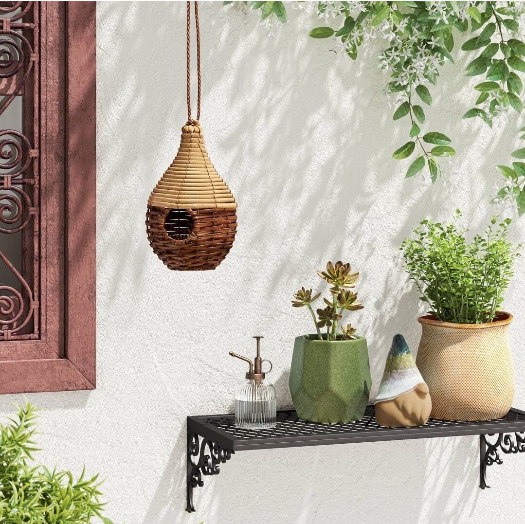 threshold 10" Outdoor Woven Bird House Beige - The Bargains Basementthreshold 10" Outdoor Woven Bird House Beige