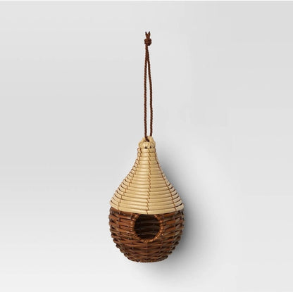 threshold 10" Outdoor Woven Bird House Beige - The Bargains Basementthreshold 10" Outdoor Woven Bird House Beige