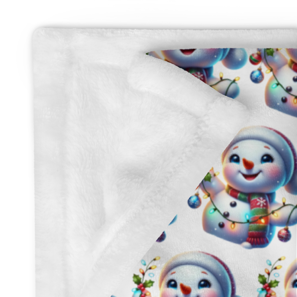 Merry Christmas Snowman Throw Blanket