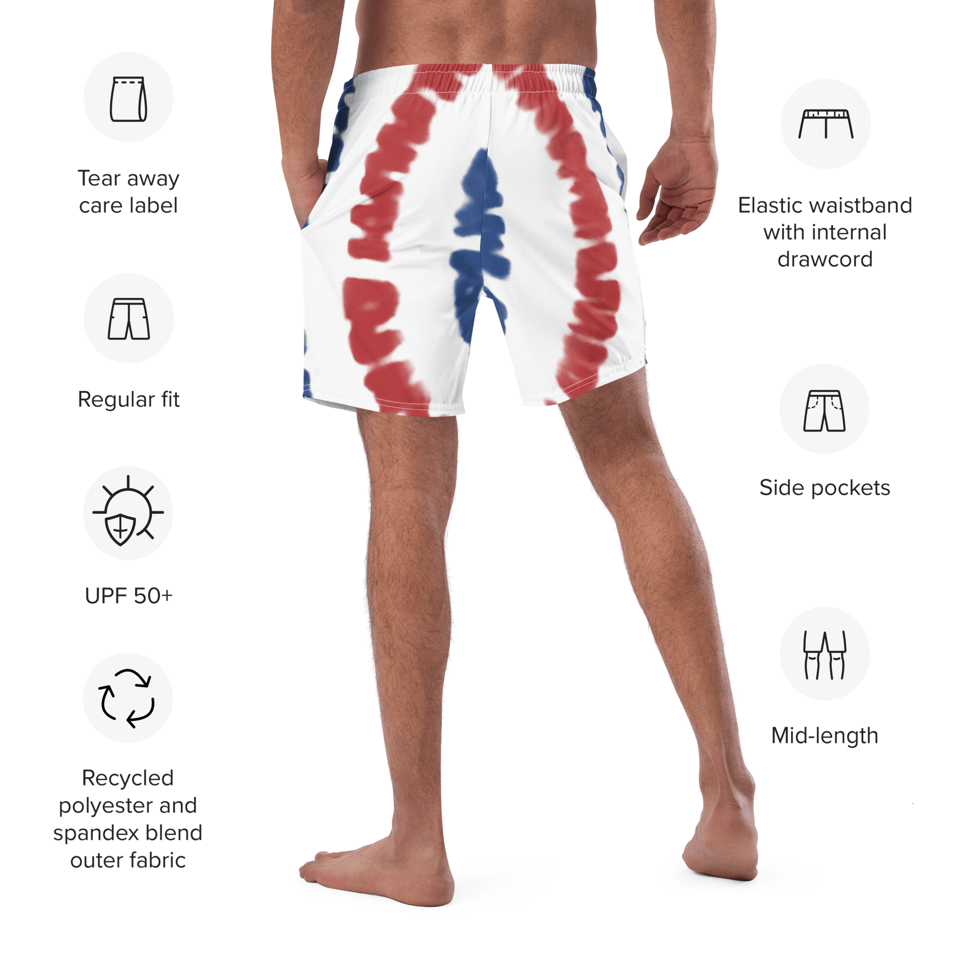 Tie die all American Swim Trunks - The Bargains BasementTie die all American Swim Trunks