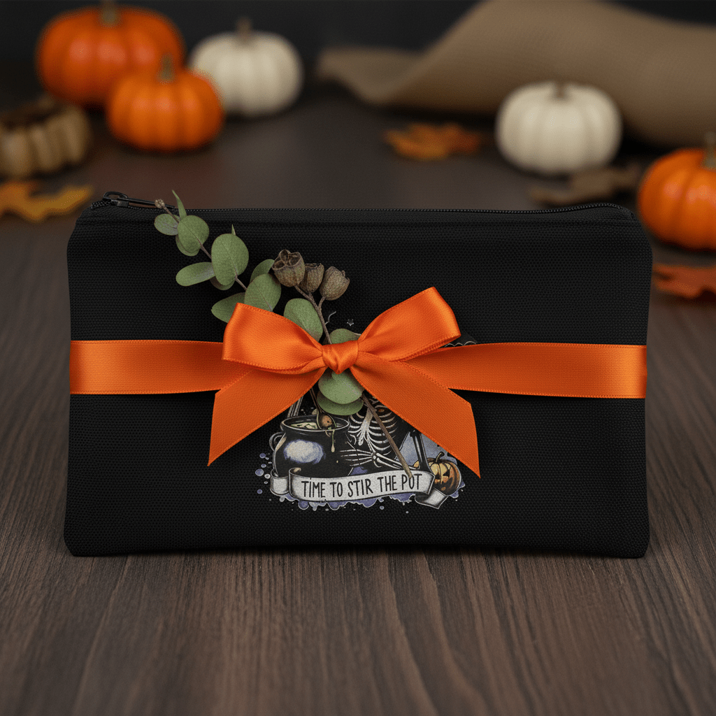 Time to Stir the Pot Skeleton Witch Zipper Pouch-handmade - The Bargains BasementTime to Stir the Pot Skeleton Witch Zipper Pouch-handmade
