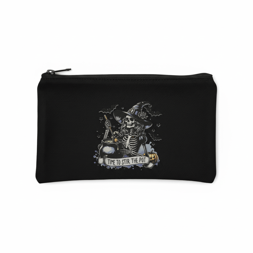 Time to Stir the Pot Skeleton Witch Zipper Pouch-handmade - The Bargains BasementTime to Stir the Pot Skeleton Witch Zipper Pouch-handmade