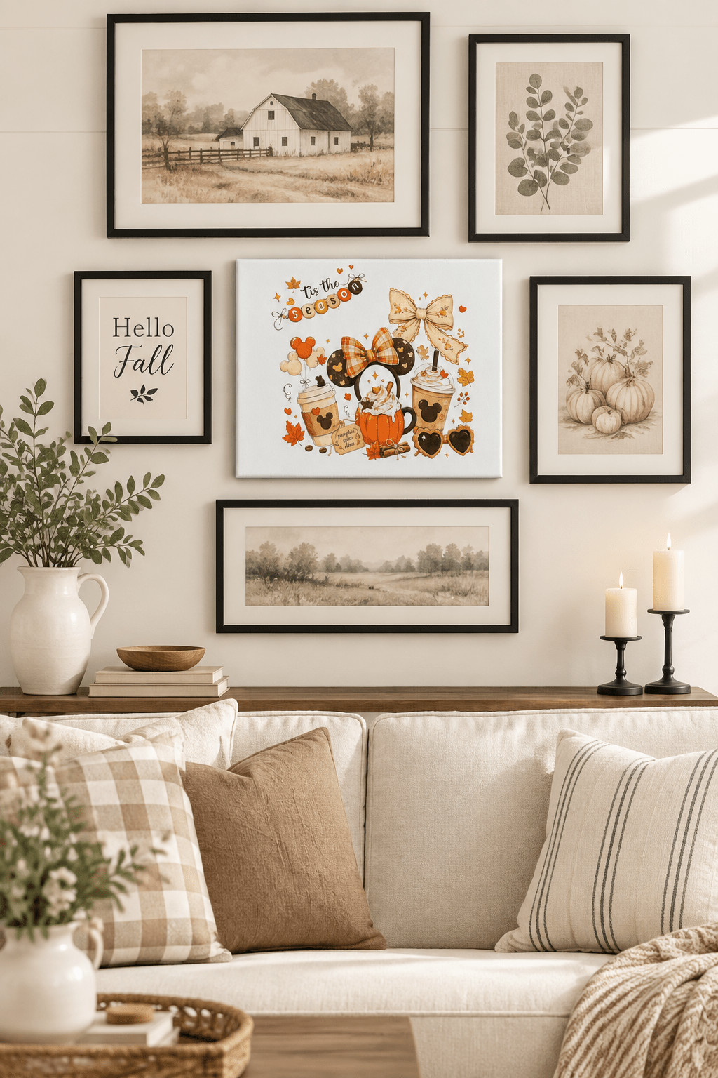 Tis the Season | 8x10 Mickey Fall Canvas Sign | Autumn Coffee & Pumpkin Decor - The Bargains BasementTis the Season | 8x10 Mickey Fall Canvas Sign | Autumn Coffee & Pumpkin Decor