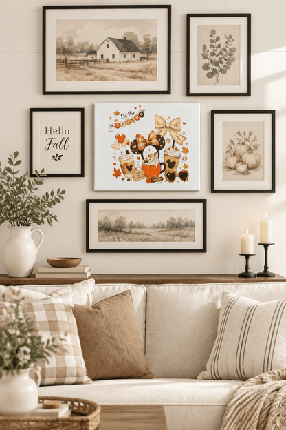 Tis the Season | 8x10 Mickey Fall Canvas Sign | Autumn Coffee & Pumpkin Decor - The Bargains BasementTis the Season | 8x10 Mickey Fall Canvas Sign | Autumn Coffee & Pumpkin Decor