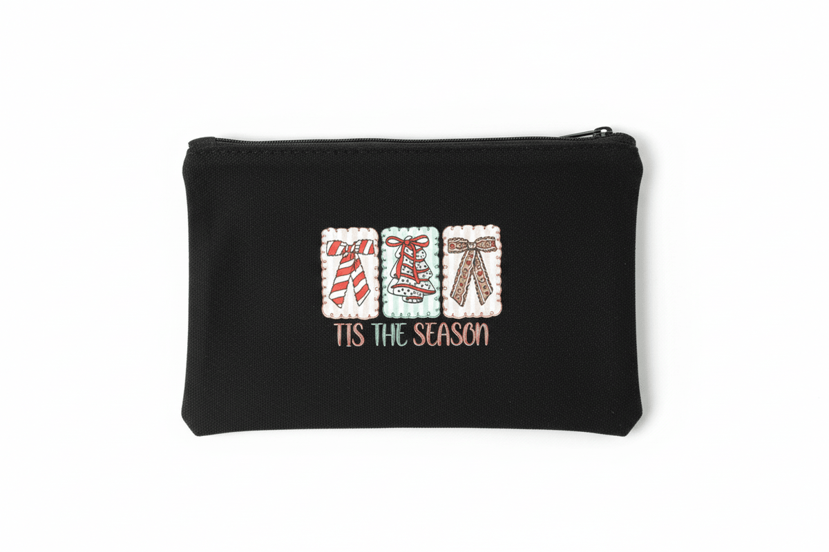 Tis the Season Christmas Gift Boxes Canvas Zipper Pouch - The Bargains BasementTis the Season Christmas Gift Boxes Canvas Zipper Pouch