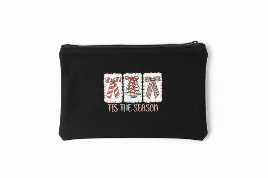 Tis the Season Christmas Gift Boxes Canvas Zipper Pouch - The Bargains BasementTis the Season Christmas Gift Boxes Canvas Zipper Pouch