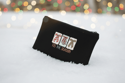 Tis the Season Christmas Gift Boxes Canvas Zipper Pouch - The Bargains BasementTis the Season Christmas Gift Boxes Canvas Zipper Pouch
