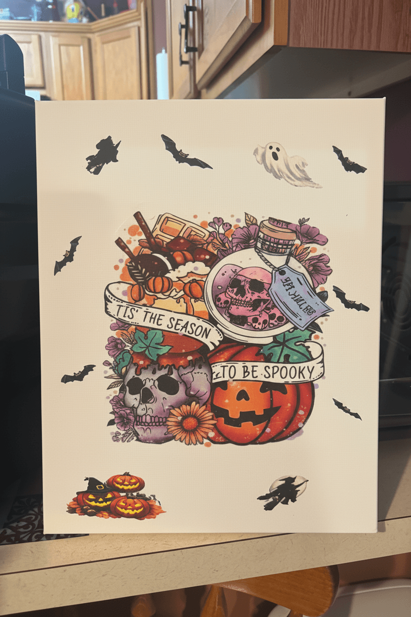 Tis the Season to Be Spooky – Handmade 11x14x1 Halloween Canvas Sign - The Bargains BasementTis the Season to Be Spooky – Handmade 11x14x1 Halloween Canvas Sign