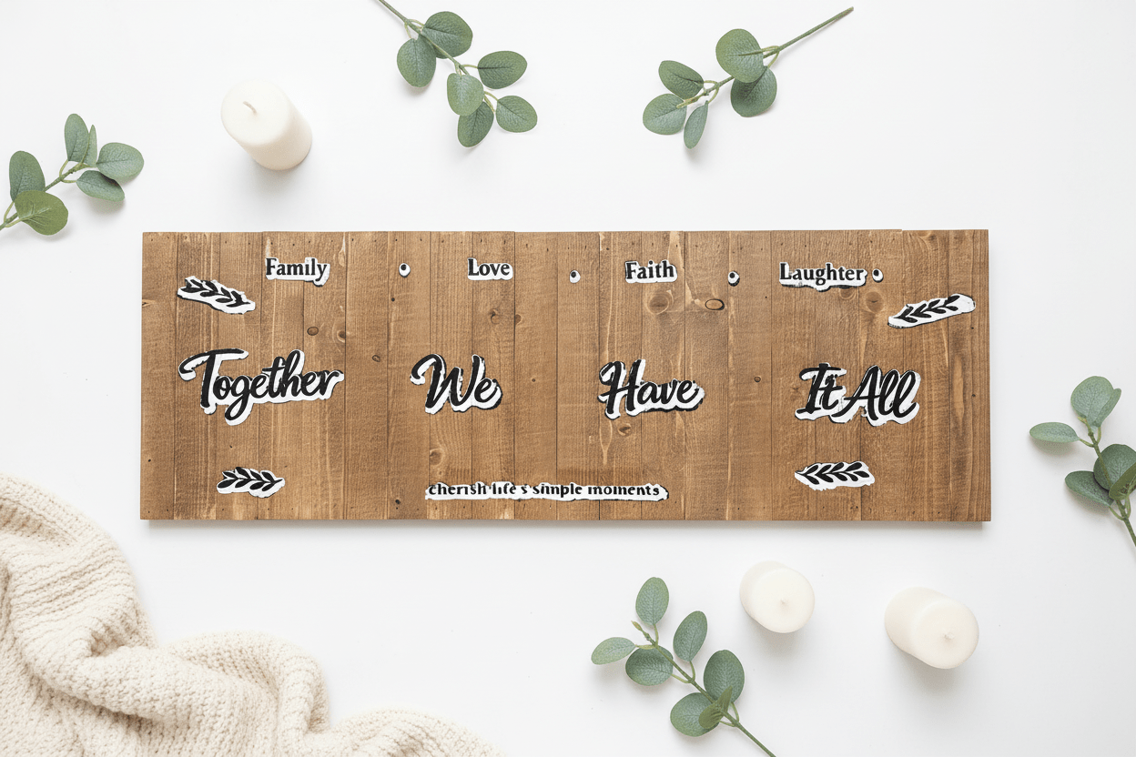 Together We Have It All – Rustic Wood Wall Sign - The Bargains BasementTogether We Have It All – Rustic Wood Wall Sign