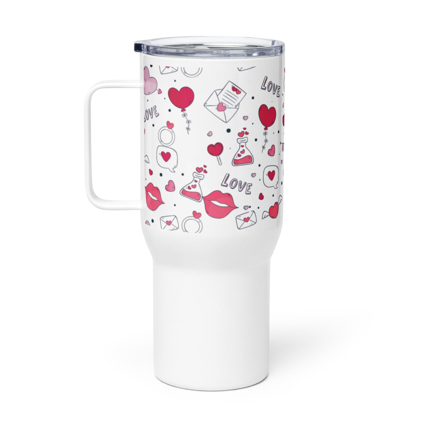 Hearts Travel mug with a handle