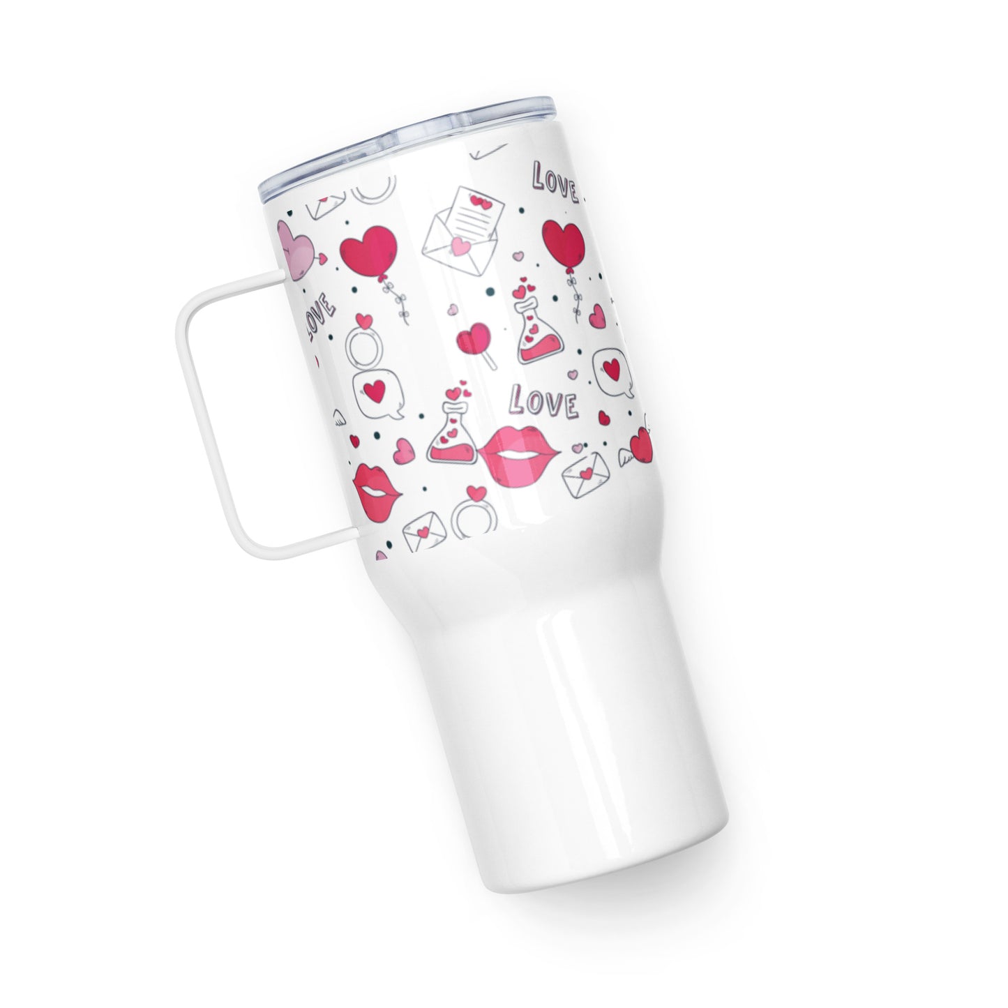 Hearts Travel mug with a handle