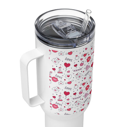 Hearts Travel mug with a handle