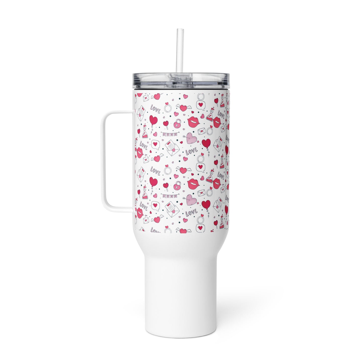 Hearts Travel mug with a handle