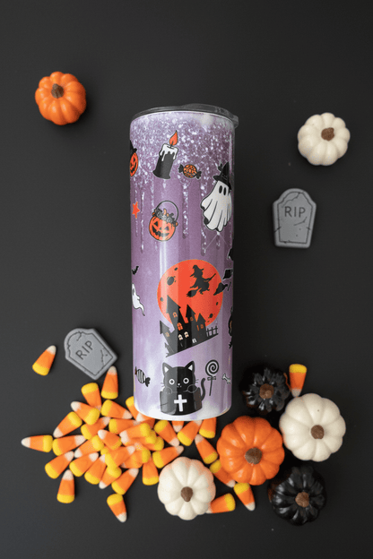 Trick or Treat Halloween Glitter Tumbler – Handmade - The Bargains BasementTrick or Treat Halloween Glitter Tumbler – Handmade