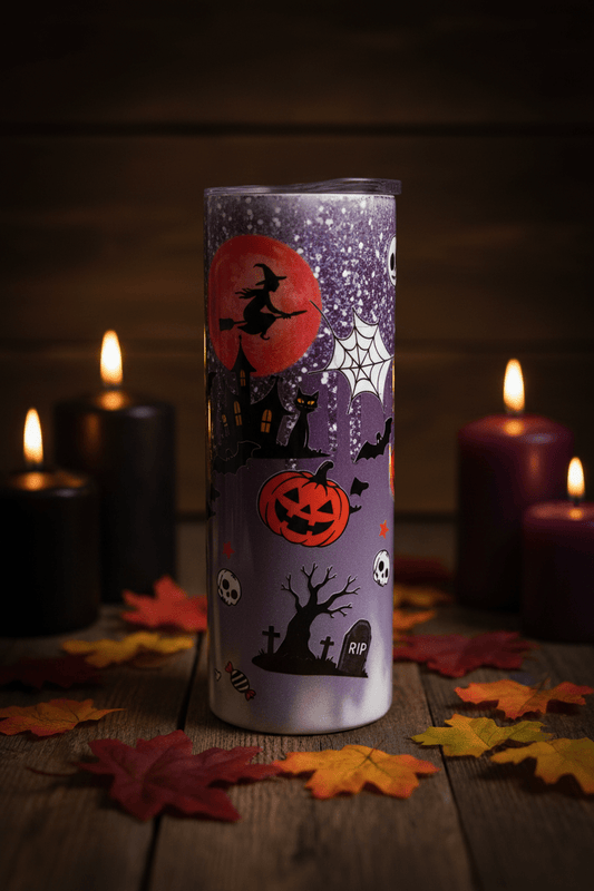 Trick or Treat Halloween Glitter Tumbler – Handmade - The Bargains BasementTrick or Treat Halloween Glitter Tumbler – Handmade