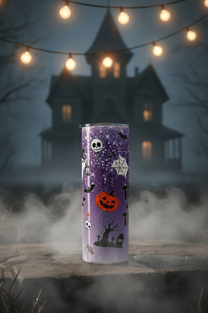 Trick or Treat Halloween Glitter Tumbler – Handmade - The Bargains BasementTrick or Treat Halloween Glitter Tumbler – Handmade