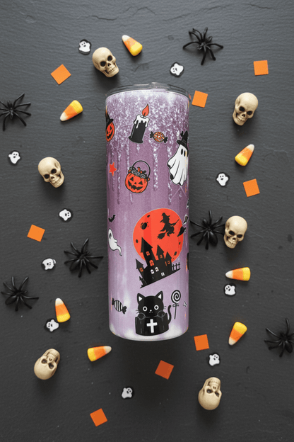 Trick or Treat Halloween Glitter Tumbler – Handmade - The Bargains BasementTrick or Treat Halloween Glitter Tumbler – Handmade