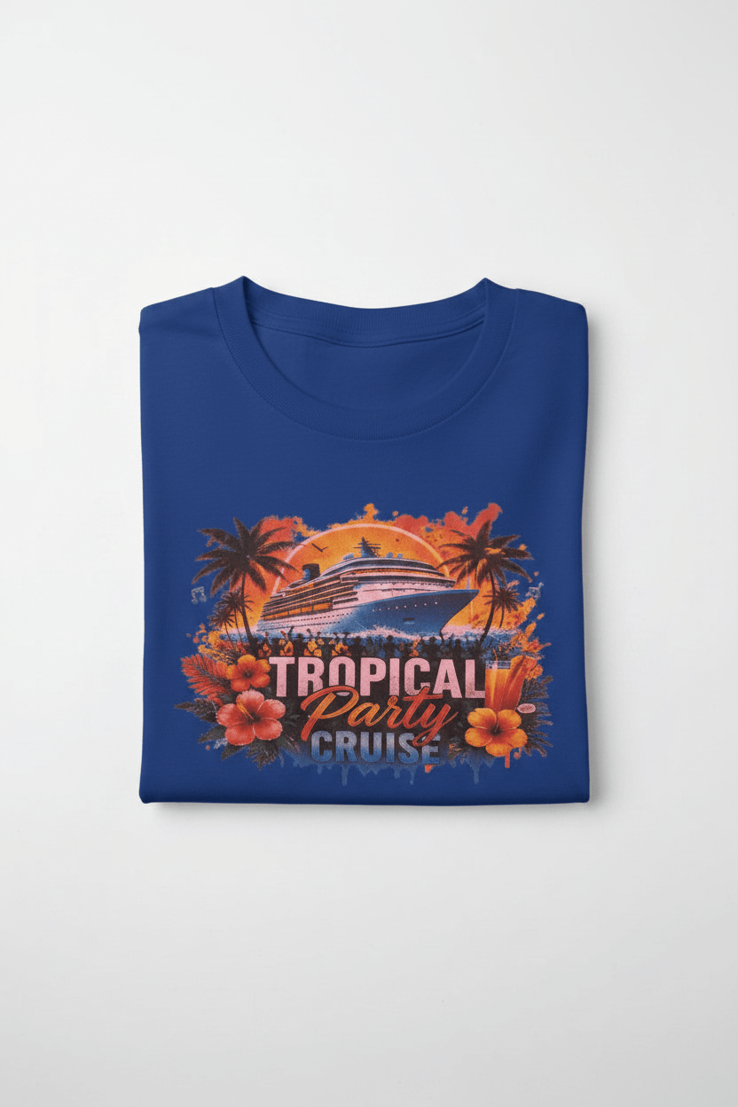 Tropical Party Cruise T-Shirt- made to order - The Bargains BasementTropical Party Cruise T-Shirt- made to order