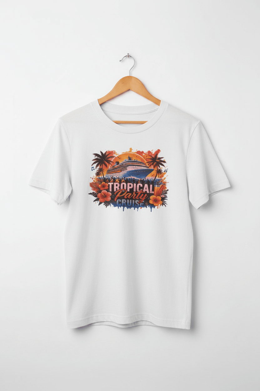 Tropical Party Cruise T-Shirt- made to order - The Bargains BasementTropical Party Cruise T-Shirt- made to order