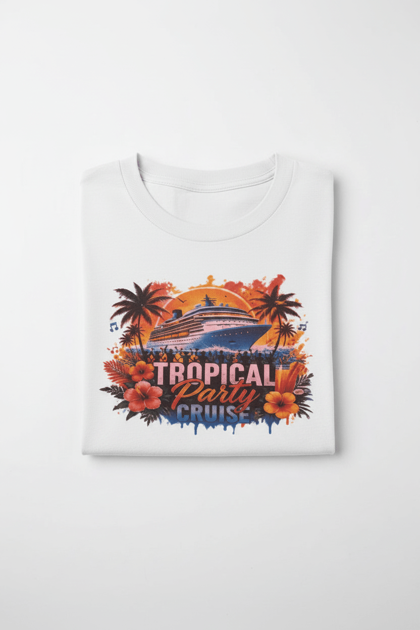 Tropical Party Cruise T-Shirt- made to order - The Bargains BasementTropical Party Cruise T-Shirt- made to order